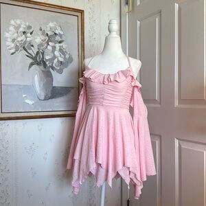 Sugar Thrillz Fairy Delight Ruffled Handkerchief Dress - Pink